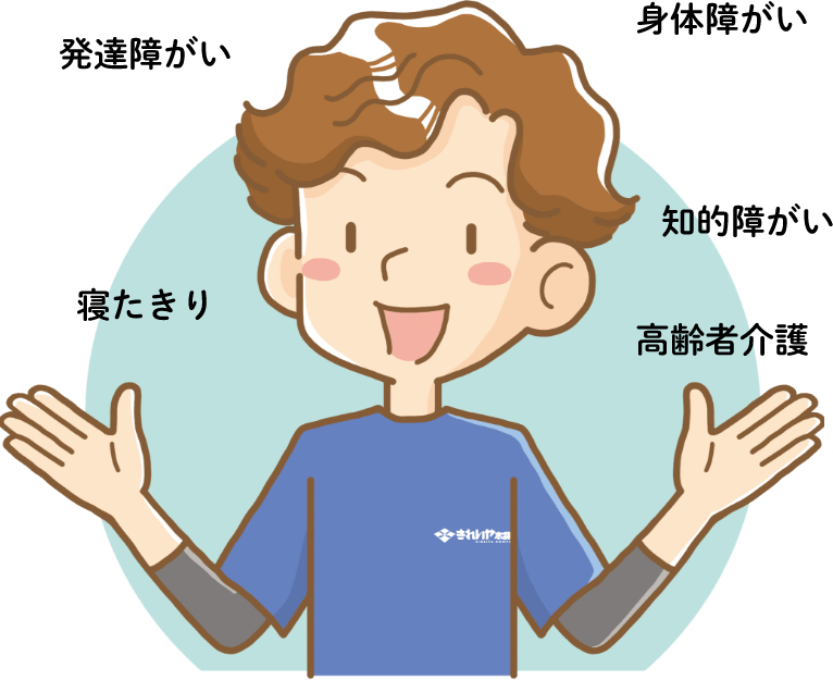 発達障がい 身体障がい 知的障がい 臥床状態（寝たきり） 高齢者介護
